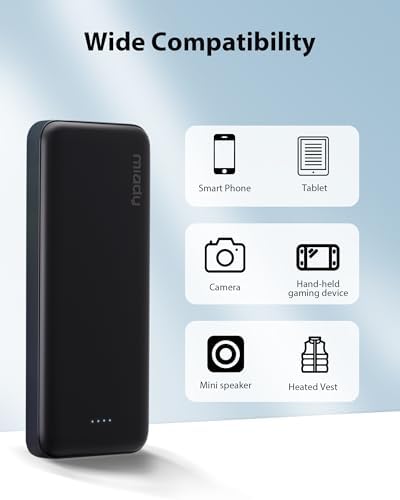 【2 Pack】Miady 10000mAh Power Bank, 22.5W Fast Charging Portable Charger USB C In&Output High-Speed Battery Pack Compatible with iPhone 17/16/15,Galaxy S25/S24, Android, iPad - Image 7