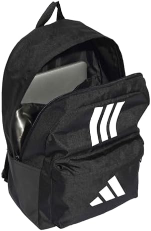 adidas Unisex Classic Three Stripes Back To School Backpack, Black/White, One Size - Image 4