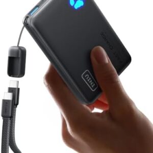 INIU 45W Fast Charging Power Bank, 40% Smaller 10000mAh with Detachable Cable, Flight-Safe Travel Portable Charger, USB C Mobile Phone Portable Powerbank for iPhone 17 16 15 Pro iPad Samsung S25 etc