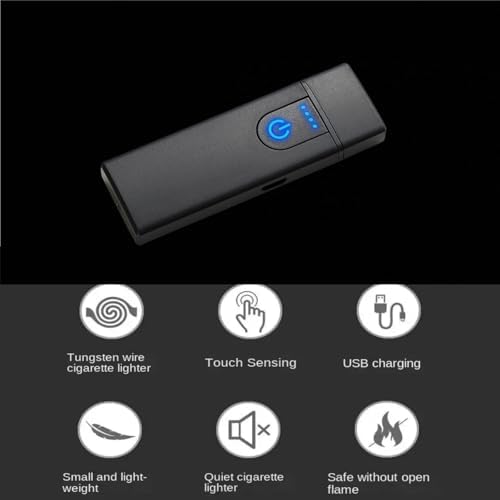 Touchscreen Ignition Usb Charging Light/er,Rechargeable USB Electronic Ligh-ter,Flameless Windproof Light/er for Candles,Cooker,Fire Starter|USB Light/er (Black) - Image 4