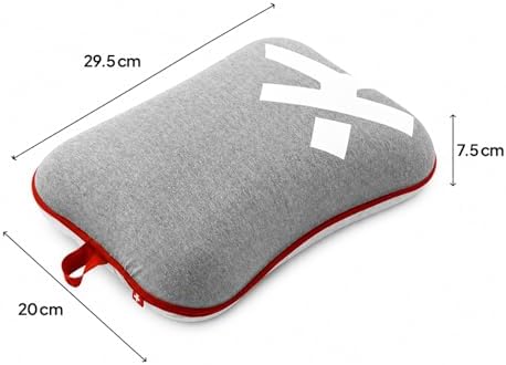 SKROSS Mini Travel Pillow, Ultra Comfortable Mini Travel Pillow in Memory Foam, 100% PU, Washable Cover (Grey) - Image 2