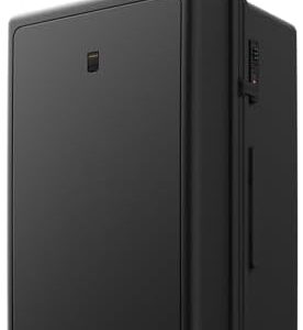 LEVEL8 Large Suitcase 28 Inch Hand Luggage with Spinner Wheels, 100% PC Micro-Diamond Textured Design Checked Large Luggage, Lightweight Hard Shell Suitcase with TSA Lock, Black (74cm, 99L, Black)