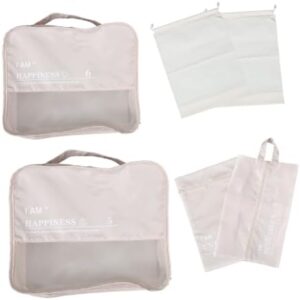 1 Set Travel Organizers Luggage Packing Cubes Versatile Suitcase Storage Bags for Clothes Shoes Accessories Durable Travel Essentials Set Beige