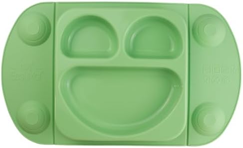 EasyMat Mini Portable Silicone Baby Suction Plate by EasyTots | Lid and Carry Case Included | Travel Friendly | Perfect Placemat for High Chair Feeding & Baby Led Weaning (Sage) - Image 2