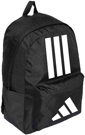 adidas Unisex Classic Three Stripes Back To School Backpack, Black/White, One Size - Image 2