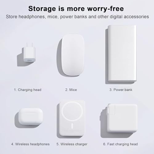 Electronics Organizer - Compact Technology Storage Case, Travel Gadget Bag | Cable Pouch, USB Charger Holder, Digital Accessory Organizer for Cord Management, Power Bank, Phone Wires, Headphones - Image 6