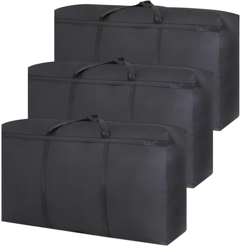 3 Pack 180L Large Storage Bags Organizer, Clothes Duvet Storage Bag Moving Storage Boxes with Zips Under Bed Storage Box for Moving House, Clothes Storage, Laundry Bag, Packing, House Essentials
