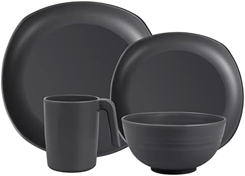 Greentainer Unbreakable Lightweight Dinnerware Sets, Plastic Dinner Set, 4 Dining Plates, 4 Bowls, 4 Cups, Microwave and Dishwasher Safe, Camping Tableware for Kids and Adults, Service for 4(Grey) - Image 7
