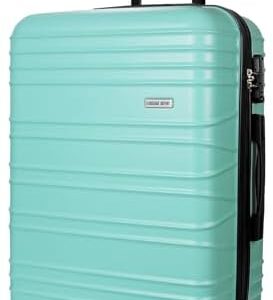 24 Inch Medium Suitcase 66x46x25cm,Lightweight Checkin Luggage, Features TSA Combination Lock, 360°Spinner Wheels, Organised Interior, Durable ABS Material for Holidays, Mint Green