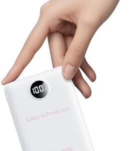 10000mAh Power Bank Fast Charging, Mini USB C Portable Charger with PD QC 3.0, Small Battery Pack, Compact External Battery Bank for iPhone, Samsung (White)