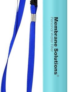 Membrane Solutions Water Filter Straw, 0.1 Micron Personal Water Filter Survival Portable Gear, NSF/ANSI 42&372&401 certificated, for Camping, Hiking, Travel, Emergency Preparedness, Blue, 1 Pack