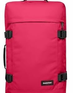 Eastpak Tranverz M Medium Suitcase 78L (67 x 35.5 x 30 cm), Durable Rolling Luggage, Lightweight Travel Bag with Double Compartments, Telescopic Handle & TSA Lock - SAFFRON RED