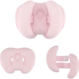2 in 1 Baby Travel Cushion, Banana Shape Adjustable Baby and Infants Neck Head Support Car Seat Insert Cushion for 3 to 12 Month, Pink