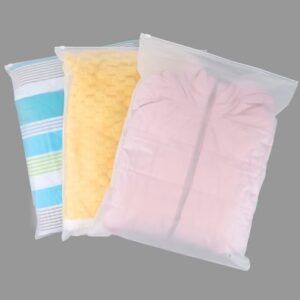 Zip Lock Bags for Clothes, 25Pcs 40 * 50cm Large Forsted Plastic Bags, Travel Organiser Bag, Packing Bags for Suitcases, Storage Bags for House Organize, Moving House (With Vent Holes)