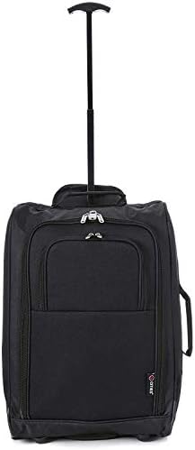 5 Cities The Valencia Collection Hand Luggage, 42 Liters, Plain Black Set of 2 - Image 4