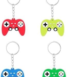 Gaming Keyrings - 4pcs Gaming Party Bag Fillers Supplies Keychains,Gaming Controller Keyrings,Game Handle Pendant Keyring Decorations for Party Bags Teenager Boys Kids Gifts,Kids Party Favors Supplies