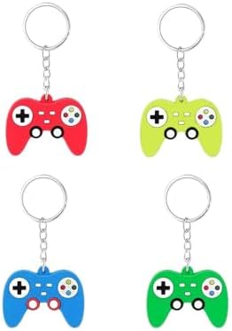 Gaming Keyrings - 4pcs Gaming Party Bag Fillers Supplies Keychains,Gaming Controller Keyrings,Game Handle Pendant Keyring Decorations for Party Bags Teenager Boys Kids Gifts,Kids Party Favors Supplies