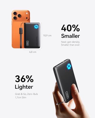 INIU 45W Fast Charging Power Bank, 40% Smaller 10000mAh with Detachable Cable, Flight-Safe Travel Portable Charger, USB C Mobile Phone Portable Powerbank for iPhone 17 16 15 Pro iPad Samsung S25 etc - Image 2