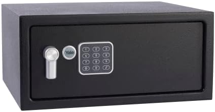 Yale Electronic Laptop Safe – Standard Protection, PIN Keypad + Override Key, Anti-bump Solenoid, Auto Lockdown, Carpeted Interior, Wall/Floor Fixings Included – 24L – YLV/200/DB2