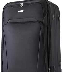 FLYMAX 29" Large Suitcase Lightweight Luggage Expandable Hold Check in Travel Bag on Wheels Black 90L