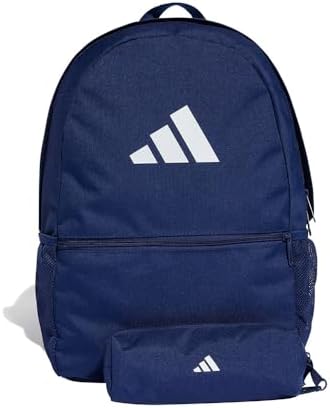 adidas Unisex Pencil Case Backpack, dark blue/white, One size