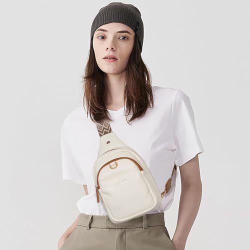 OSOCE Crossbody Bags for Women PU Shoulder Bag Small Sling Chest Bag Purses with Adjustable Guitar Strap Phone Cable Hole Fanny Pack Cross Body Bag with for Ladies Travel Shopping - Image 2