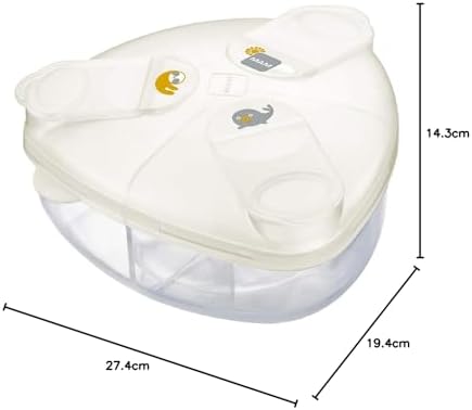 MAM Formula Dispenser | Stores 40g Per Serving and Holds 3 Servings | Spill-Free Snap Cover for Easy Opening | Baby Accessories | White (Various Designs) - Image 8