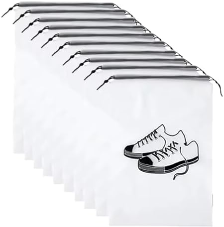 20Pcs Portable Shoes Storage Bag Dust-Proof Drawstring Pouch Travel Packing Organizer Household Waterproof Cover for Travel Essentials(29X43CM)