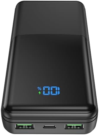 Coblob Power Bank 27000mah, Powerbank Fast Charging with Usb C, External Battery Pack, Mobile Phone Portable Charger with LED Display, USB C Charging Bank with 3 Outputs & 2 Inputs (Black)