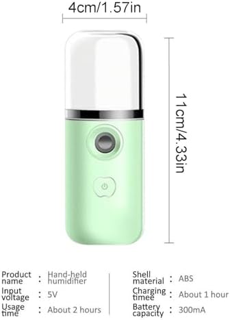 Nano Mister | Hydrating Portable Facial Mist Sprayer, USB Rechargeable, Green - Image 5