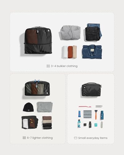 tomtoc 3 Set Packing Cubes for Travel Essentials, Odor-Resistant Compression Expandable Packing Cubes, Lightweight Travel Bag Pouch, Luggage Organizers Accessories for Backpack & Suitcase - Image 6