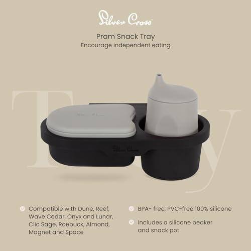 Silver Cross Snack Tray, Pram Accessories | Attaches to Pram Bumper Bar, Made from BPA-free, PVC-free, 100% silicone, Dishwasher-safe beaker and snack pot - Image 2