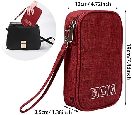 NEUSID Small Travel Cable Organiser Bag, Cable Pouch, Electronics Accessories Organizer Carry Bag, 3 Layers Pouch Storage All-in-One Gadget Storage Bag for Cable, Cord, Charger, Phone, Earphone - Image 2