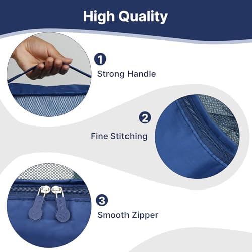 Large Packing Cubes 6 PCS, 40x30x12CM Same Size Suitcase Organiser Bags 6-Piece, Travel Bags Organiser 6 Pack (Navy, 6 x L) - Image 5