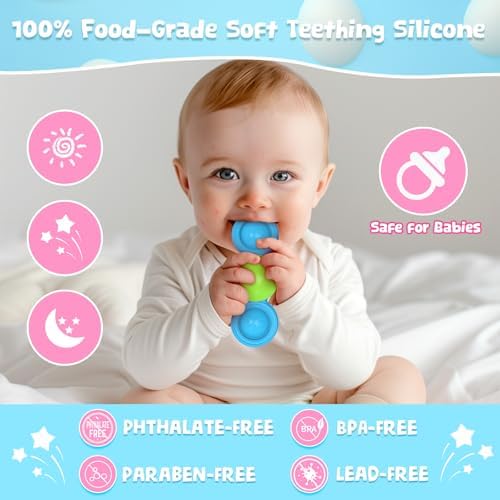 Suction Toys 3PCS Silicone Sensory Toys for Babies 10+ Months Suction Cup Spinner Toys Baby Bath Toys Fidget Spinners for Kids High Chair Travel Toys for Sensory Development(Stackable-Star) - Image 3