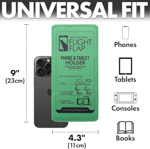 Flight Flap Airplane Phone Holder - Foldable Plane Phone Stand for Travel - Flexible Mobile Stand for Desk & Bed - Flight Mobile Holder Desk - Accessories Travel Essentials For Flying (Green) - Image 6