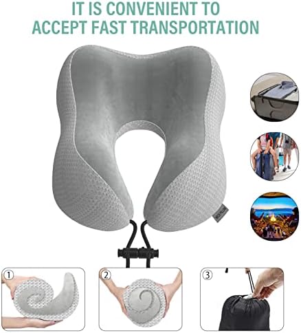 Travel Pillow Neck Pillow for Travel Airplane Memory Foam Flight Pillow for Cars, Trains, Home, Offices - Image 3