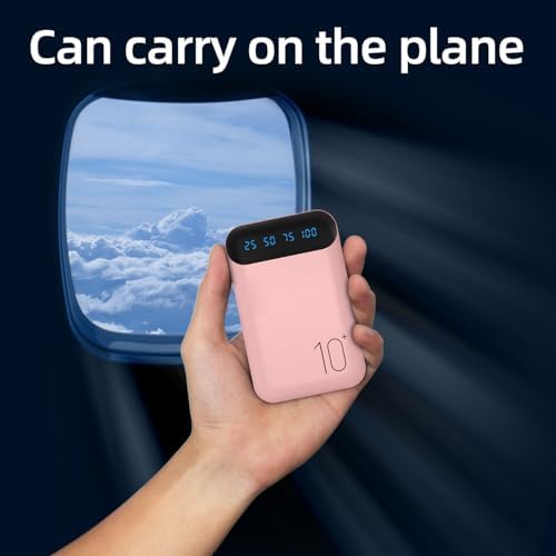 Portable Charger 10000mAh Slim USB C Input and Output Power Bank with LED Display Lightweight External Battery Pack Compatible for iPhone 14/13/12, iPad, Samsung etc. (pink(mini)) - Image 7
