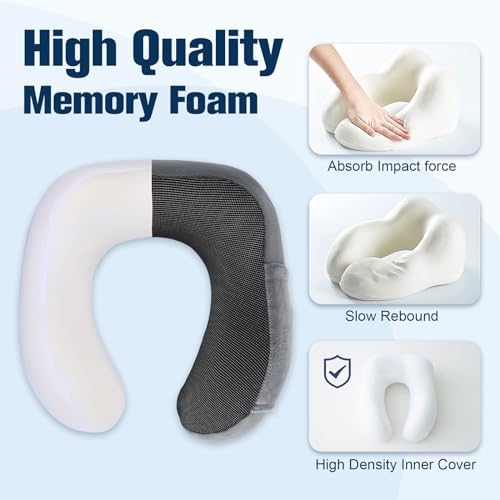Cirorld Travel Pillow for Airplane, Neck Pillow for Travel, Memory Foam Travel Neck Pillow for Adults, Adjustable & Compact Flight Pillow, Ergonomic Neck Cushion, With Ear Plugs, Eye Mask, Carry Bag - Image 5