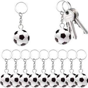 10 PCS Football Keyrings for Boys, Soccer Ball Key Rings, Mini 3D Sports Bag Charm Pendants, Sport Fan Souvenir, for Favours Gifts, Backpack Keys, Football-Theme Birthday