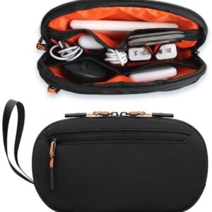 Teskyer Cable Organizer Bag - Portable, Waterproof, Compact Design, Travel Organiser, Travel Accessories, 23 x 13 x 5 cm, Black