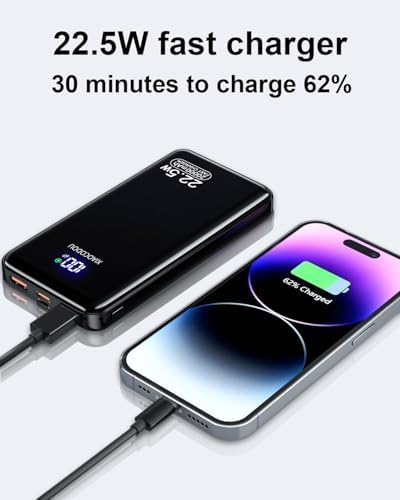 Power Bank 20000mAh, PD3.0 QC4.0 22.5W Fast Charging PD20W USB C Power Bank Portable Charger With LCD Display Compatible with iPhone 17 16 15 14 13 Android and more - Image 2