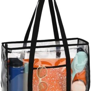 Fammart Mesh Beach Bag, Large Beach Tote with Zipper Pocket for Family Pool Bag for Toys & Vacation Essentials