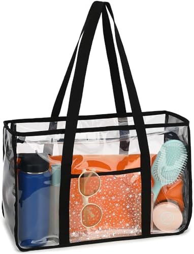 Fammart Mesh Beach Bag, Large Beach Tote with Zipper Pocket for Family Pool Bag for Toys & Vacation Essentials