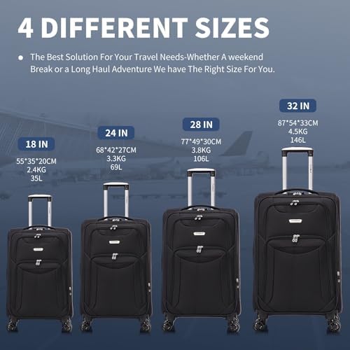 FLYMAX 29" Large Super Lightweight 4 Wheel Suitcase Luggage Expandable with Wheels Red - Image 9