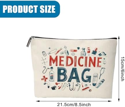 Travel Medicine Bag, Medication Bag for Travel, Medicine Bags for Travelling for Travelling Meds Toiletry Bags Portable Make Up Zipper Pouch for Medication Pills Med Kit Bag for Bedroom - Image 2