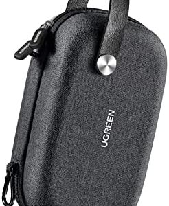 UGREEN Travel Accessories Bag, Portable Cable Organiser Travel Electronics Organiser Small Gadget Cable Bag Pouch, Hard Case for Charger Adapter Power Bank Hard Drive(Black)