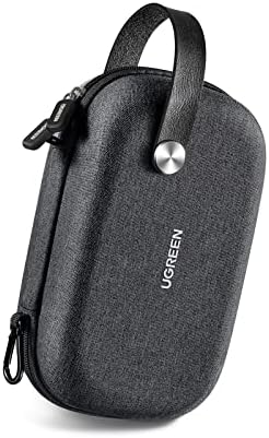 UGREEN Travel Accessories Bag, Portable Cable Organiser Travel Electronics Organiser Small Gadget Cable Bag Pouch, Hard Case for Charger Adapter Power Bank Hard Drive(Black)