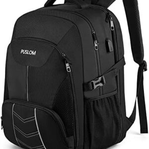 Extra Large Backpack 55L,18.4 Inch Travel Laptop Work Bag with USB Charging Port Big Business Flight Approved TSA Heavy Duty Computer Rucksack for Men Women College School,Black