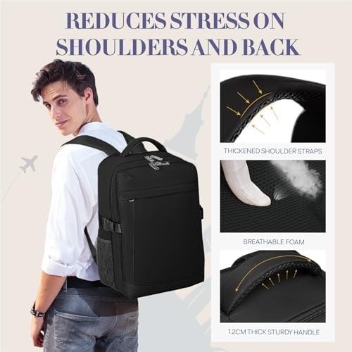 Yankony for Ryanair Cabin Bags 40x30x20, Underseat Travel Backpack Cabin Size Carry on Hand Luggage Bag for Airplanes, Multiple Pockets Comfort Rucksack for Men and Women - Image 4